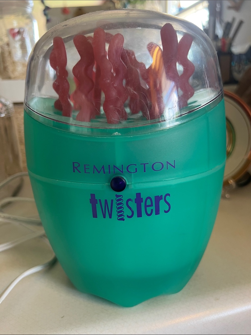 Remington Twisters Hair Curler in Teal with Pink Inserts